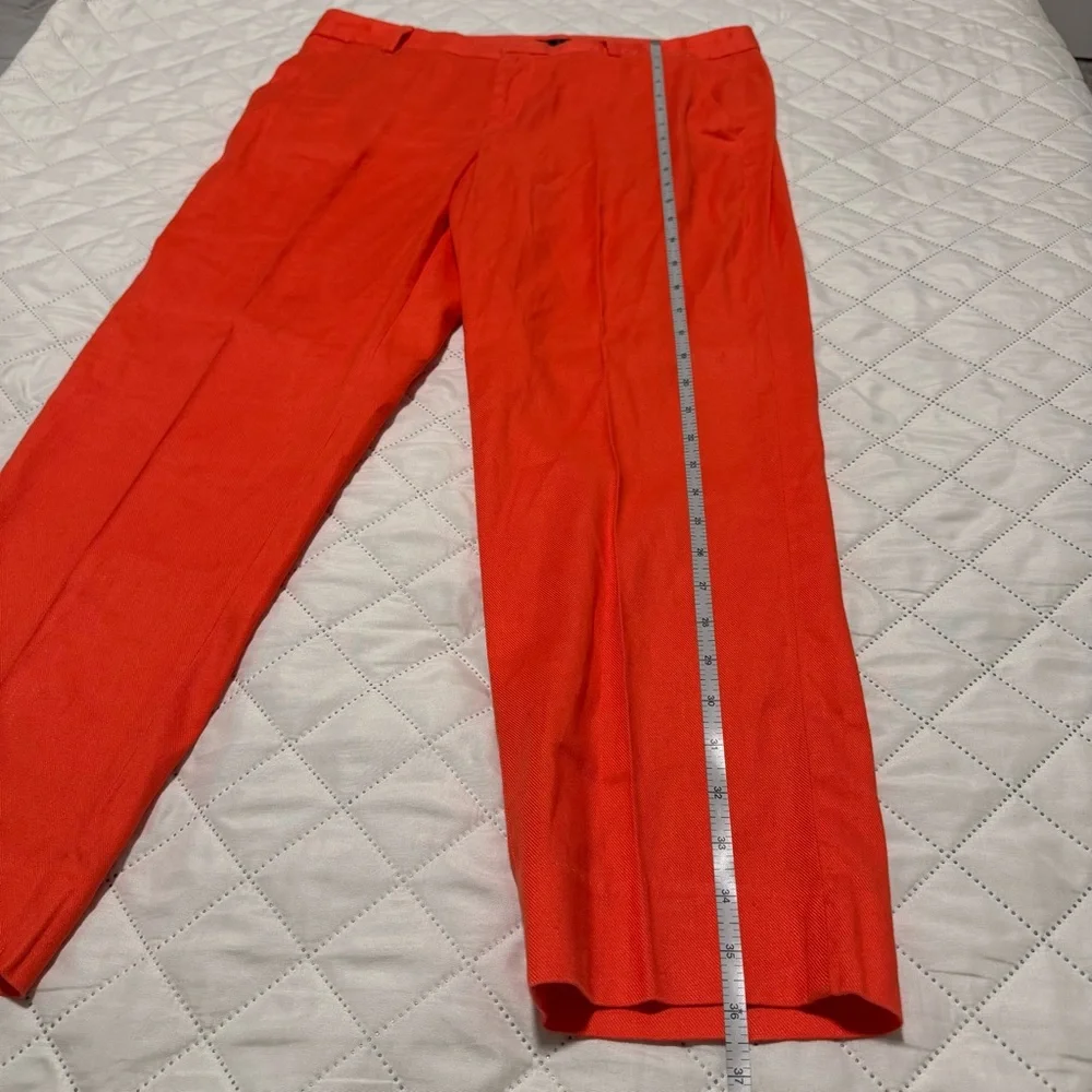 Banana Republic Avery Orange Linen Blend Trousers Women’s 12 Office Summer